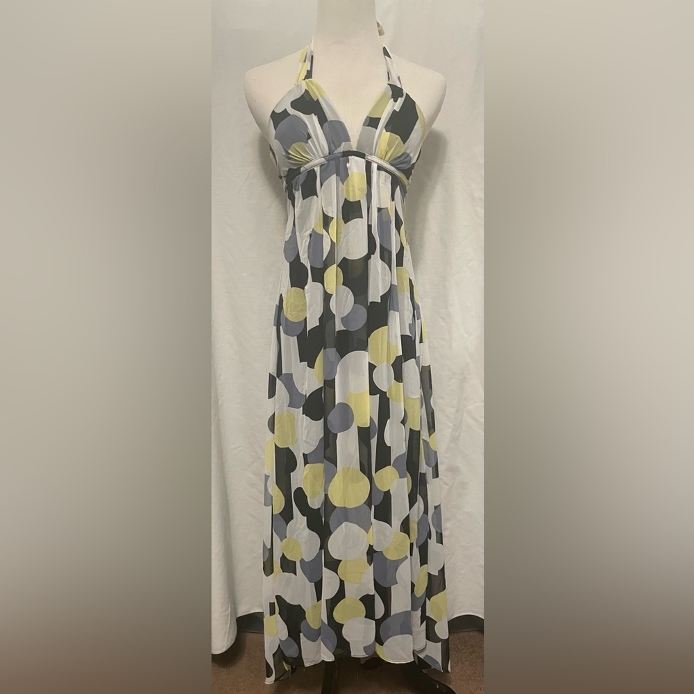 Rubber Ducky Women’s Dress Long Flowing Multi-Colored Sleeveless Size Small